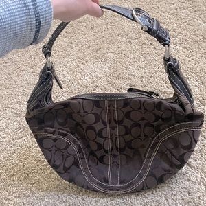 Authentic Coach Logo Purse With Leather Handle